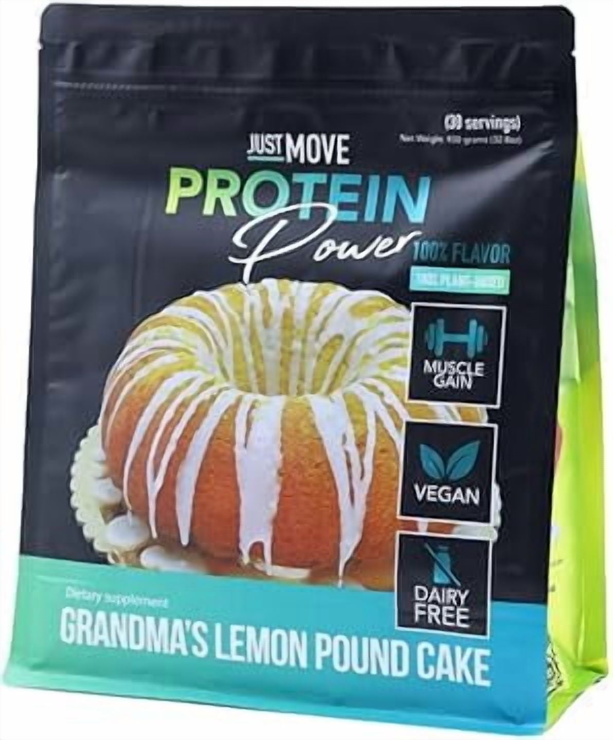 Just Move Grandma's Vegan Lemon Pound Cake Protein, Gluten Free