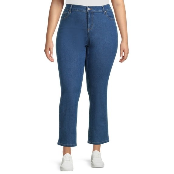 JMS Just My Size by Hanes 5 Pocket Stretch Jeans, Women's Plus and Women's Plus Petite, Sizes 16W-26W