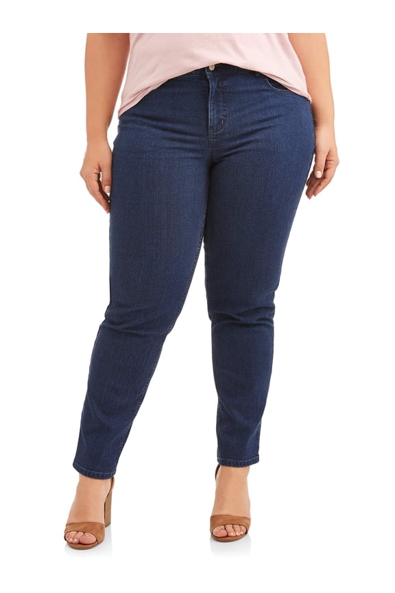 JMS Just My Size by Hanes 5 Pocket Stretch Jeans, Women's Plus and Women's Plus Petite, Sizes 16W-26W