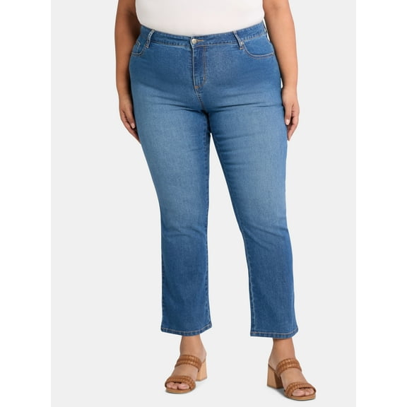 JMS Just My Size by Hanes 5 Pocket Stretch Jeans, Women's Plus and Women's Plus Petite, Sizes 16W-26W