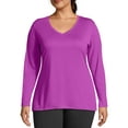 thumbnail image 1 of Just My Size Active Long Sleeve Cool Dri V-Neck Tee, 1 of 6