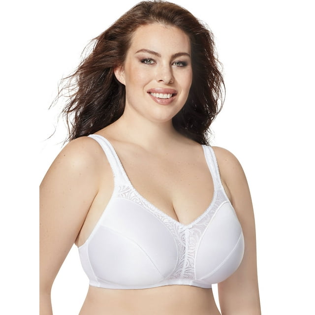 Just My Size Comfort Strap® Lace Wirefree Minimizer Bra White 44C Women