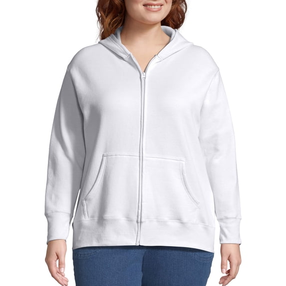 JMS by Hanes Women's Plus Size Fleece Zip Hood Jacket