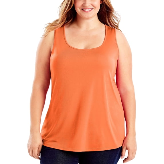 Just My Size Cool DRI Scoop-Neck Tank Top (OJ254) Tangy Melon, 4X