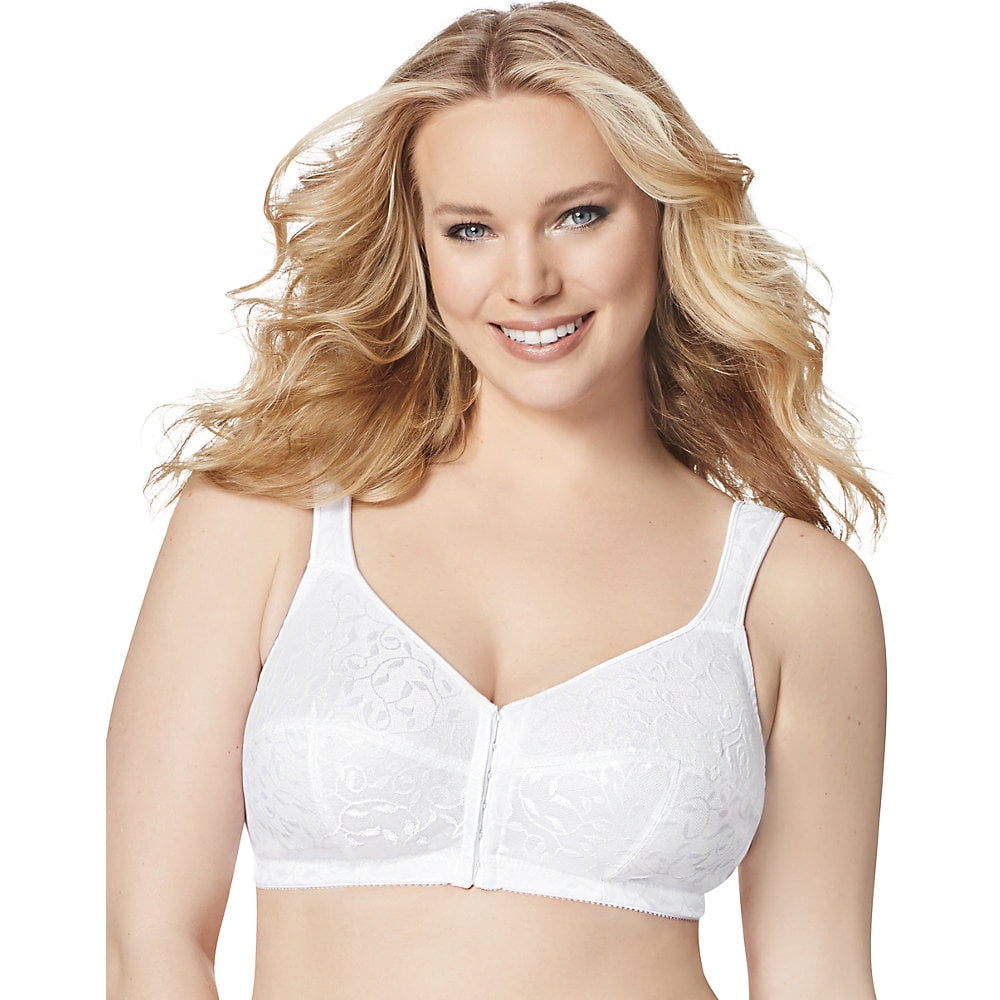 JMS JUST MY SIZE 48D Front Close White 48 D Unlined Wire Free 1107 Bra