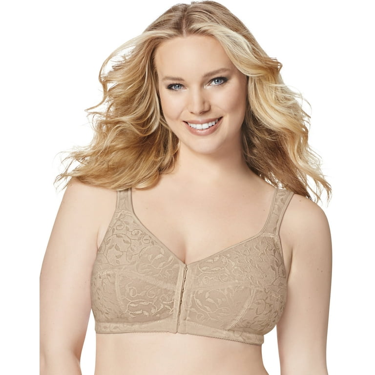 Just My Size Easy-On Front Close Wirefree Bra Nude 44DD Women's