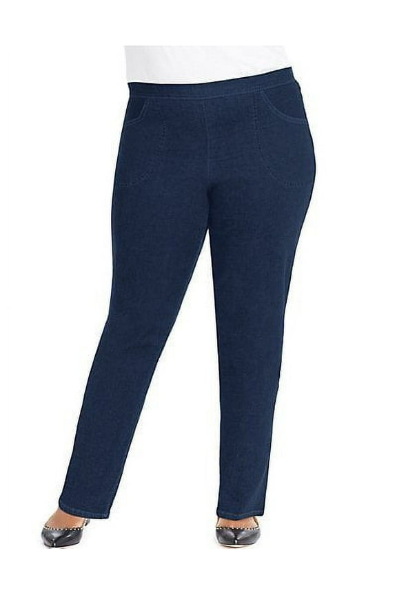 Flat Front Casual Denim Jeans (Women's Plus)