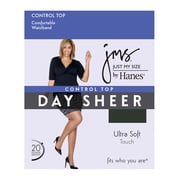 Just My Size JMS Control Top Reinforced Toe Pantyhose 4-Pack Off Black 2X Womens