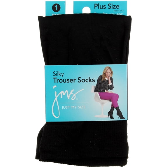 Just My Size Microfiber Trouser Socks - Black