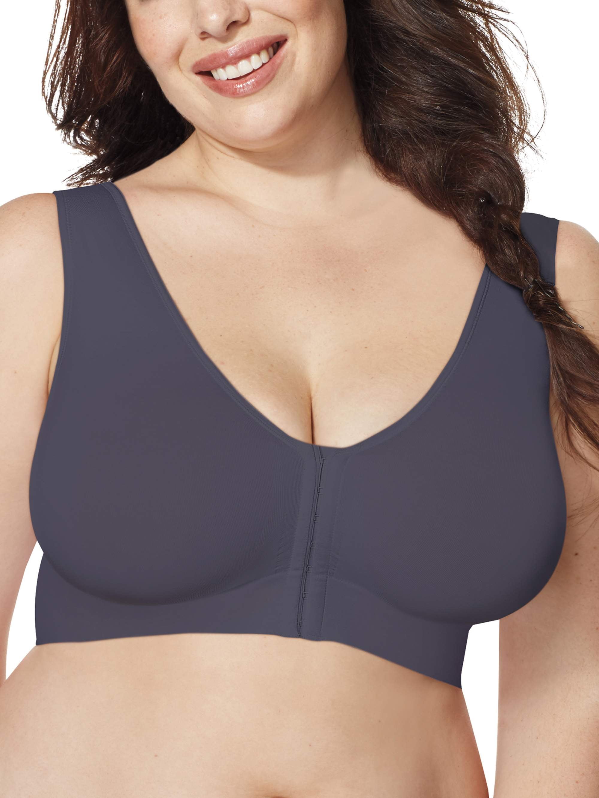 Just My Size PRIVATE JET Pure Comfort Front-Close Wirefree Bra, US 6X