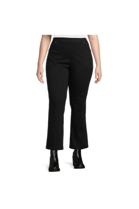 Plus Size 4-Pocket Stretch Bootcut Jeans, 5X Average, Black