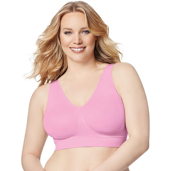 Just My Size Pure Comfort Pullover Wirefree Bra Tonal Diamond Pattern - 1263