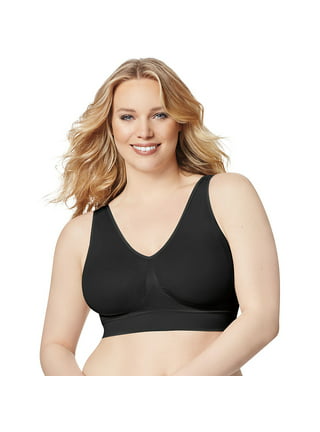Just My Size JMS Womens 50d Front Close Wirefree Bra White Cushion Straps  1107 for sale online