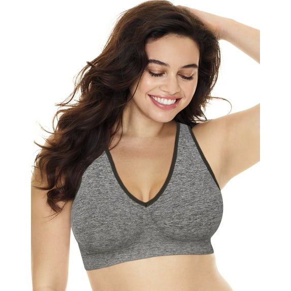 Just My Size Pure Comfort Racerback Bra Gravel Grey Heather 4X Women's