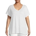 thumbnail image 1 of Just My Size Short Sleeve Flowy V-Neck T-Shirt (Women's Plus) 1 Pack, 1 of 5