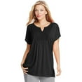 thumbnail image 1 of JMS by Hanes Women's Plus Size Slub Crochet Bib Tunic, 1 of 6