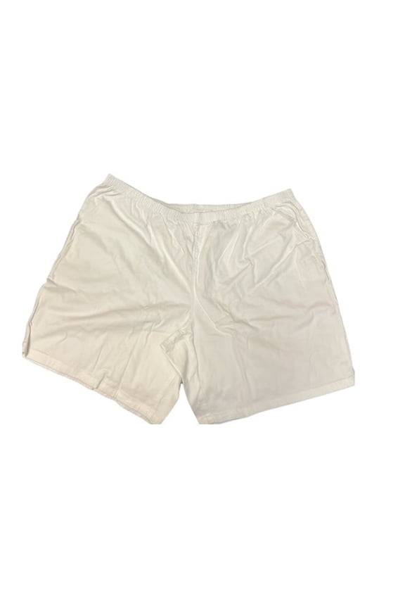 WOMEN PLUS SIZE WHITE SHORT WITH 2 SIDE POCKET, SIZE 4XL