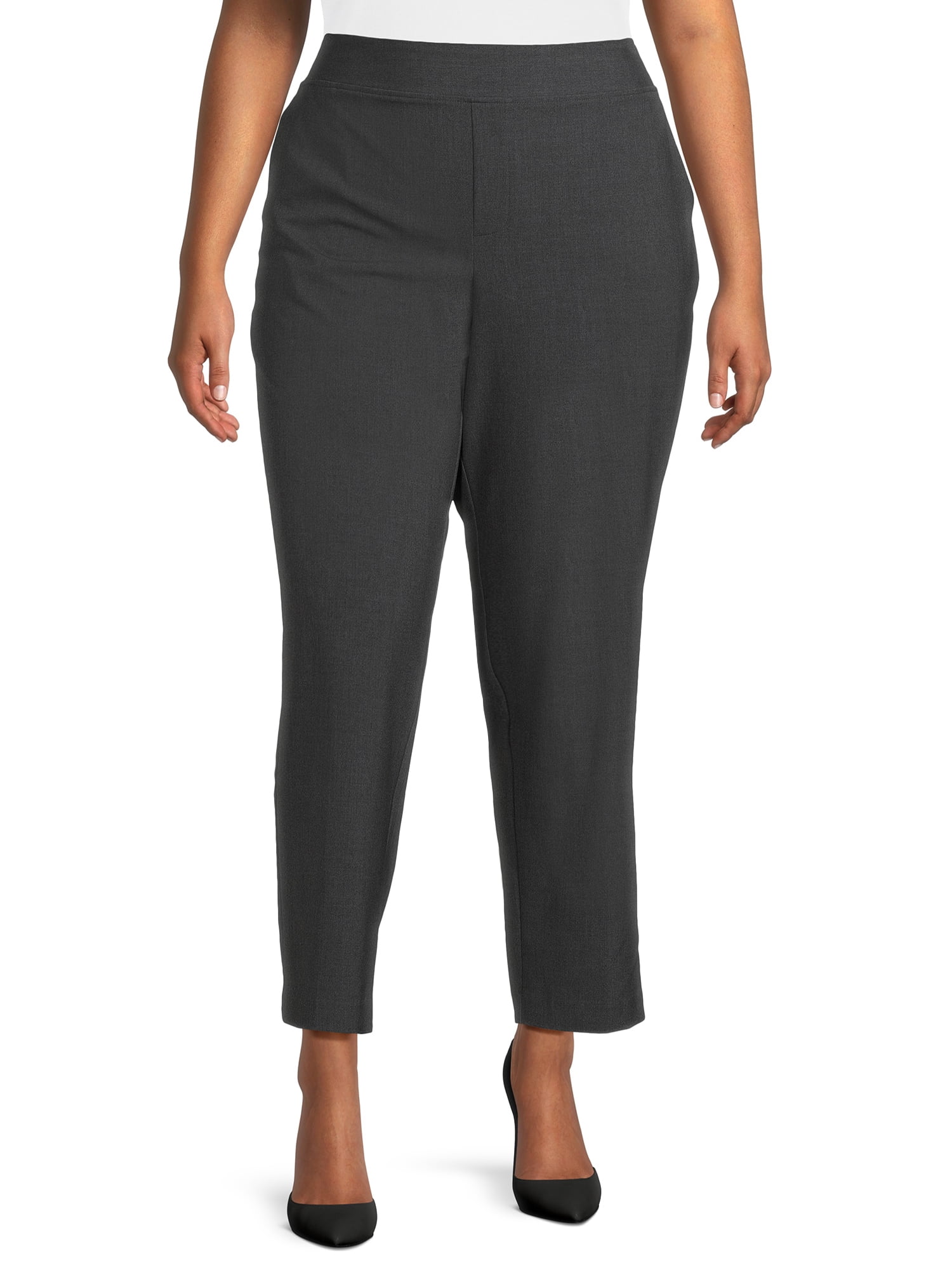 Just My Size by Hanes Women's Plus Tummy Control Dress Pants, Sizes 0X-4X, Regular & Petite