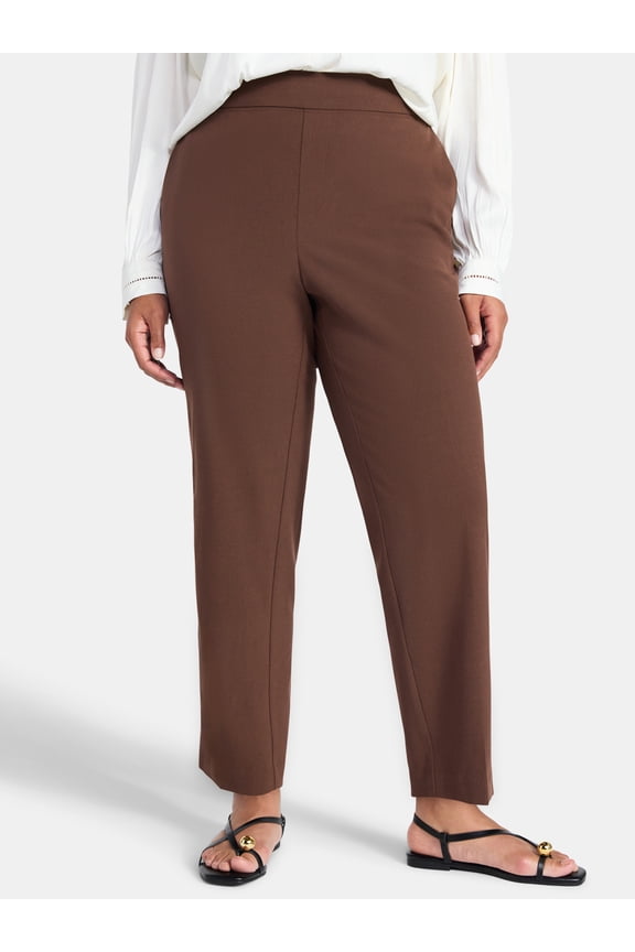 by Hanes Women's Plus Tummy Control Dress Pants, Sizes 0X-4X, Regular & Petite