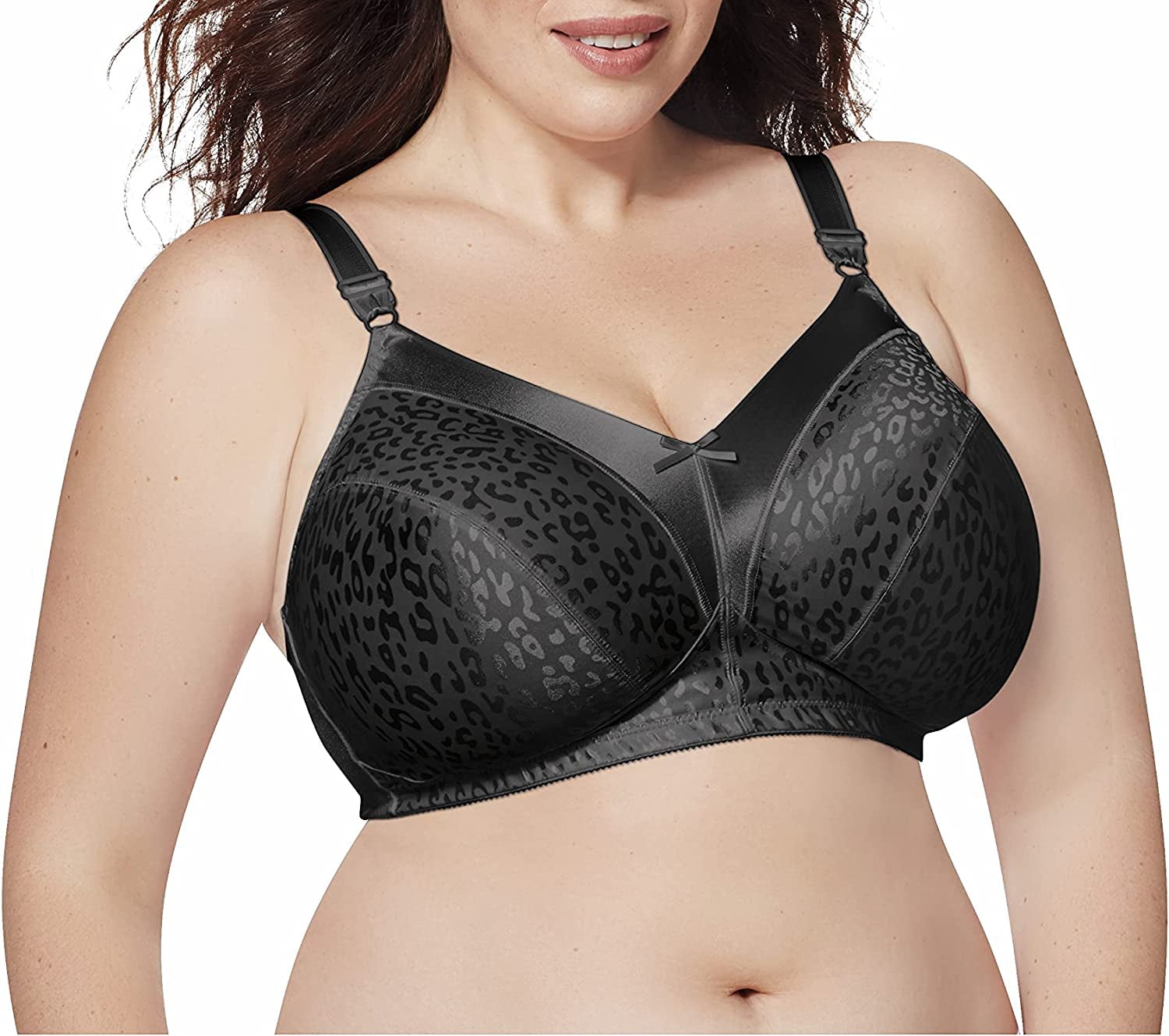 Just My Size Wireless Bra Pack, Full Coverage, Leopard Satin, Wirefree  Plus-Size Bra, (Sizes from 32C to 50DD) 