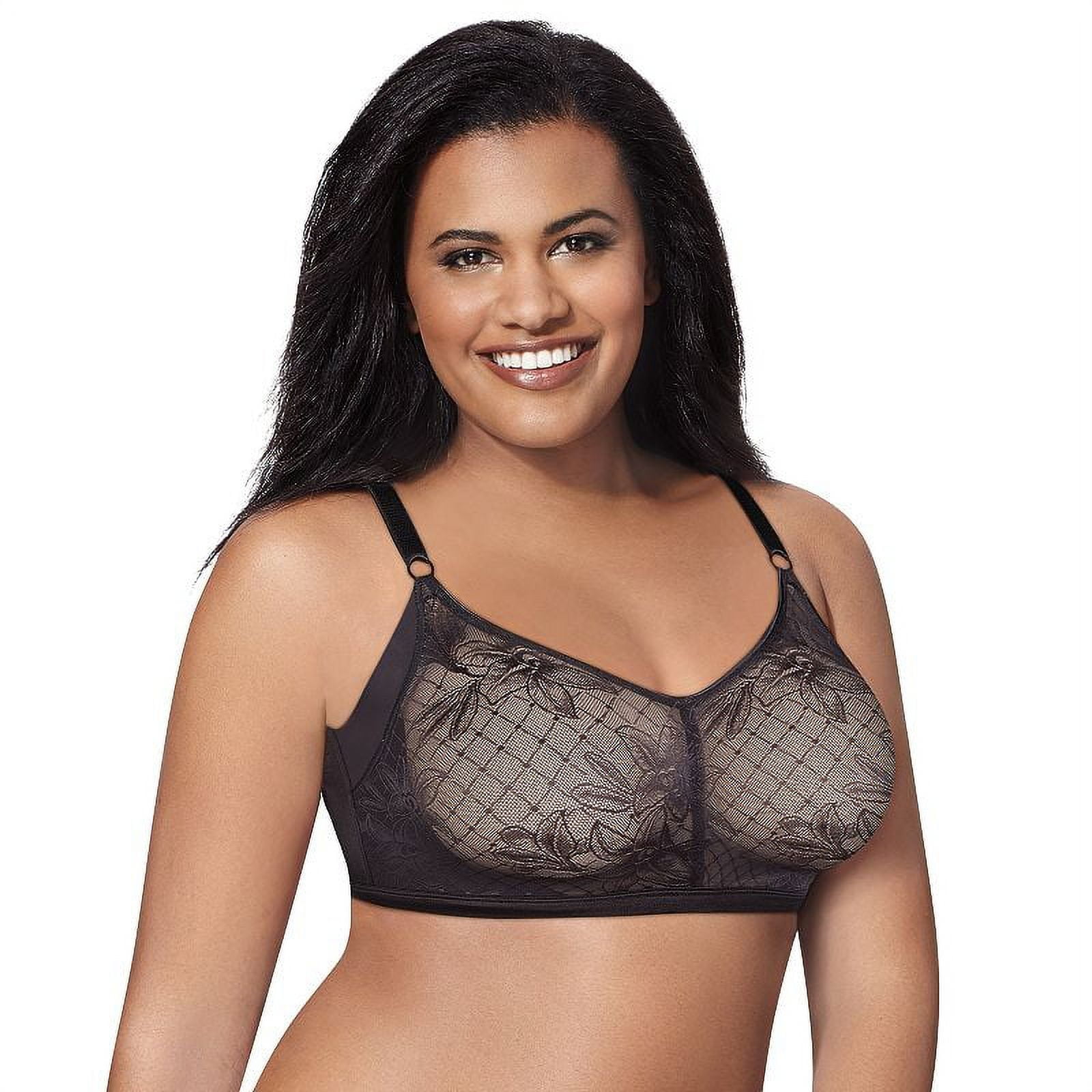 Just My Size Woman's Bras: 2-pack Undercover Slimming Full-Figure Wire  Free, Black/Black 44DDD 