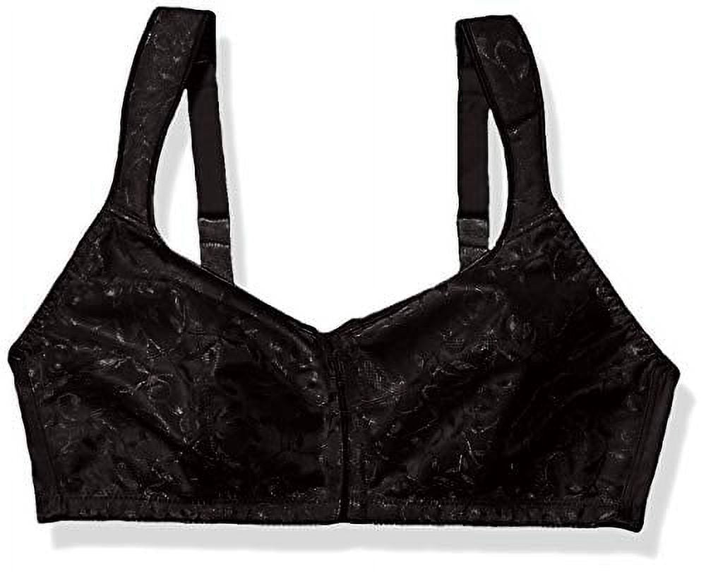 Just My Size Women`s Comfort Cushion Strap Front Close Wirefree Bra,1107,42DD,Bl  (Pack of 2) 2 Black 