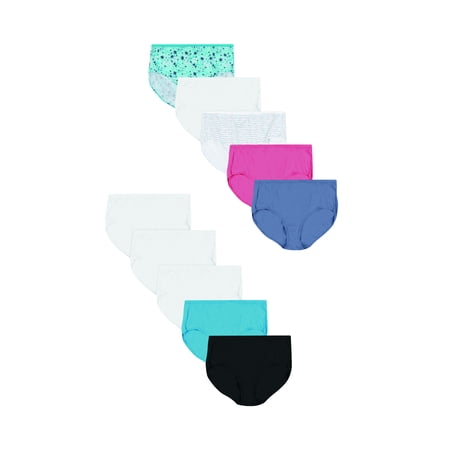 Hanes Womens Underwear, Cotton Brief Panties, Plus Size Underwear for Women, 10-Pack