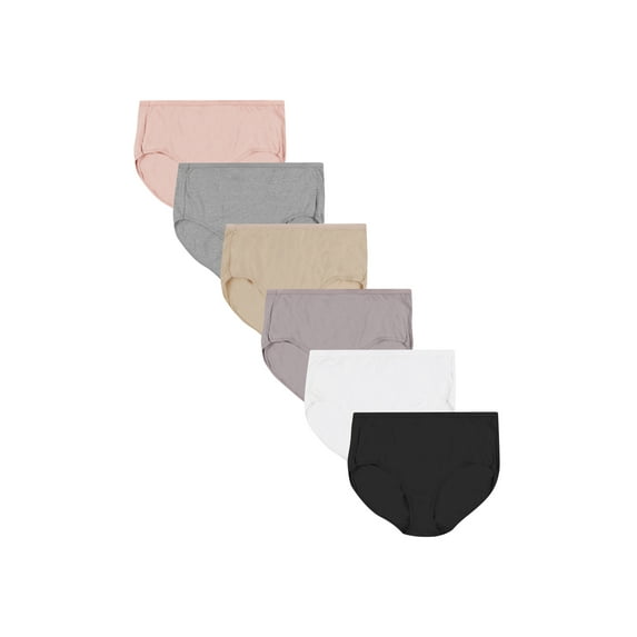 Just My Size Women's Cotton Brief Underwear, 6-Pack