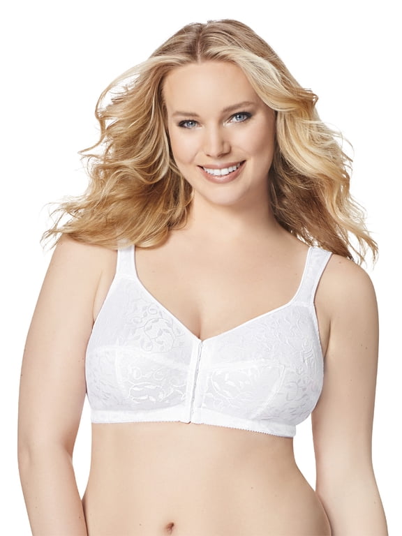 Womens Front-Close Bra, Wireless Bra for Women, Padded Bra with Cushioned Straps, Supportive Bra