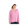 thumbnail image 1 of Just My Size Women's Long-Sleeve V-Neck 100% Cotton T-Shirt, Style OJ043, 1 of 2