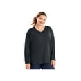 thumbnail image 1 of Just My Size Women's Long-Sleeve V-Neck 100% Cotton T-Shirt, Style OJ043, 1 of 2