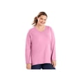 thumbnail image 1 of Just My Size Women's Long-Sleeve V-Neck 100% Cotton T-Shirt, Style OJ043, 1 of 2