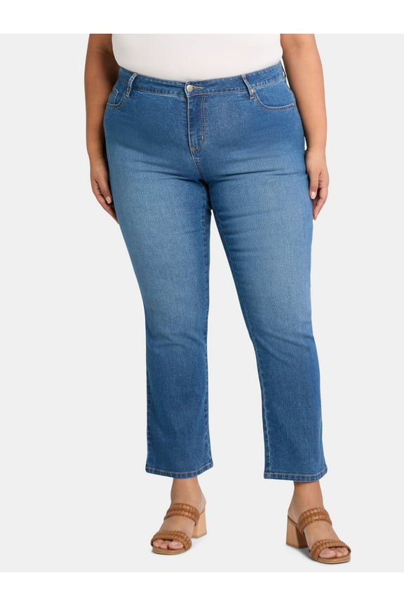JMS Just My Size by Hanes 5 Pocket Stretch Jeans, Women's Plus and Women's Plus Petite, Sizes 16W-26W