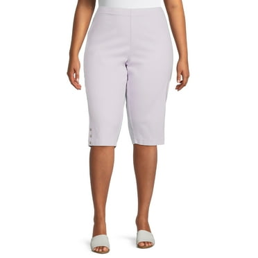 JMS Just My Size by Hanes Women's Plus Bling Tab Stretch Capri Pants