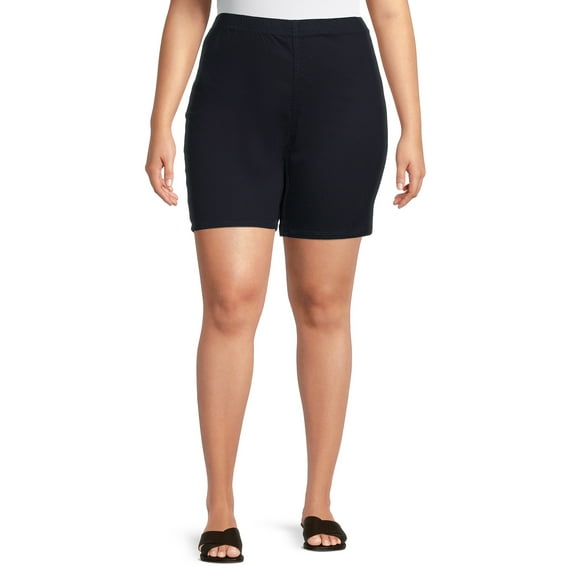 Just My Size Women's Plus Elastic Waist Stretch Bermuda Shorts