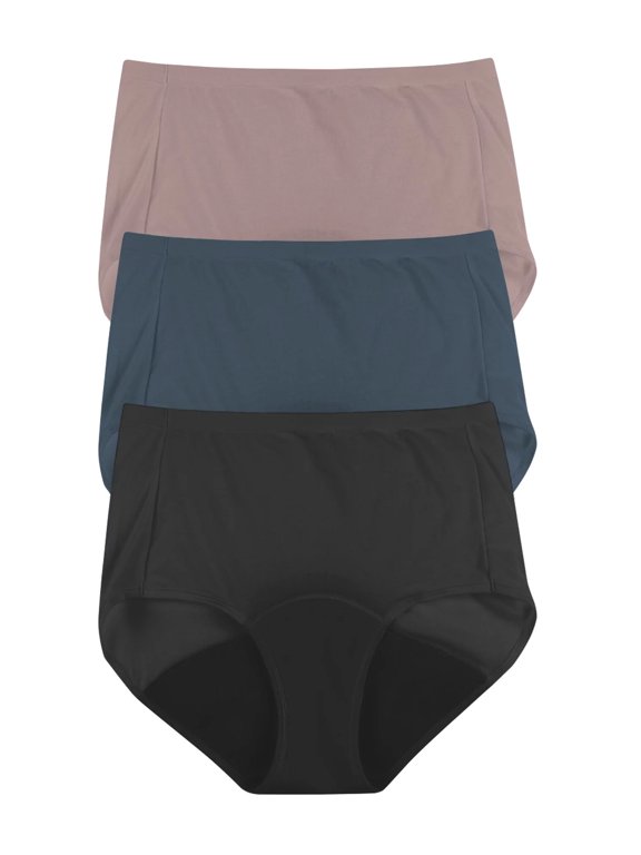 Just My Size Women's Plus Fresh & Dry Light Period Underwear, 3-Pack Brief