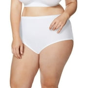 Just My Size Womens Plus High-Waist Cotton Brief Panties 5-Pack