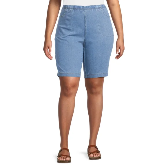 JMS Just My Size by Hanes Women's Plus Pull On 4 Pocket Bermuda Shorts, 11" Inseam, Sizes 0X-4X
