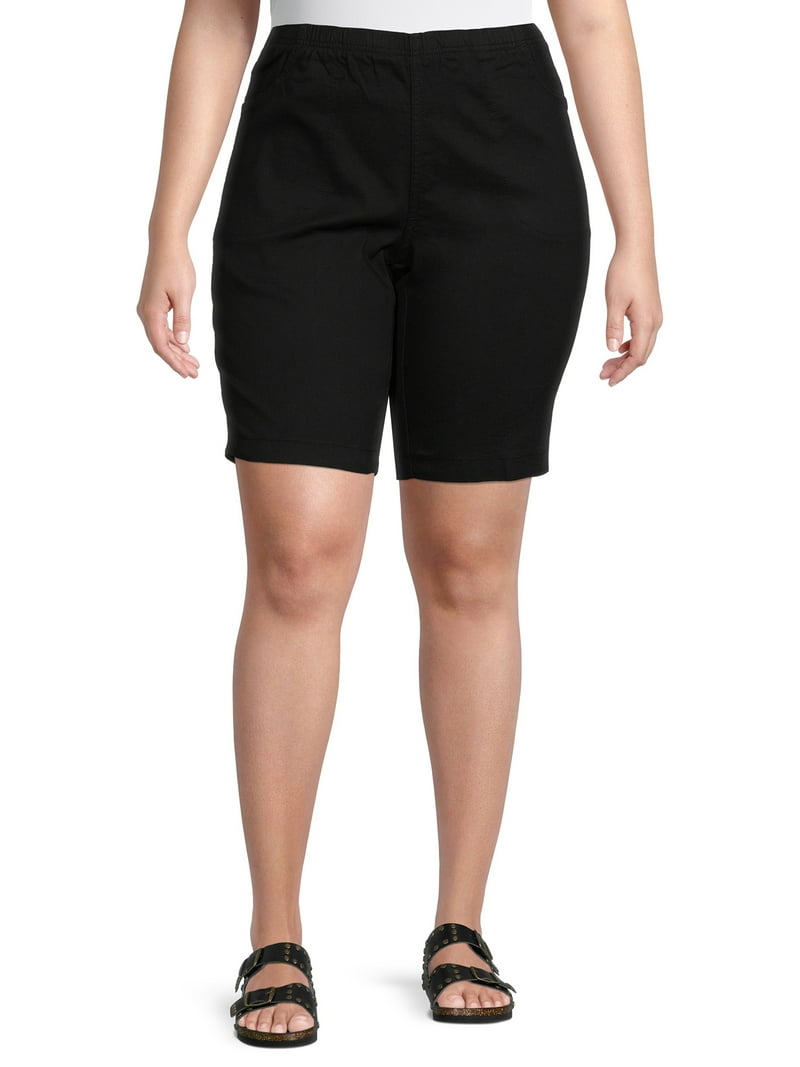 N°21 Women Shorts Burmudas B031 0144 9000 Black JMS Just My Size by Hanes Women's Plus Millennium Pull On