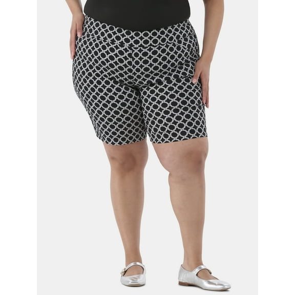 JMS Just My Size by Hanes Women's Plus Pull On Millennium Bermuda Shorts, 9" Inseam, Sizes 0X-4X