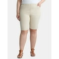 thumbnail image 1 of JMS Just My Size by Hanes Women's Plus Pull On Stretch Bermuda Shorts, 11" Inseam, Sizes 0X-4X, 1 of 4