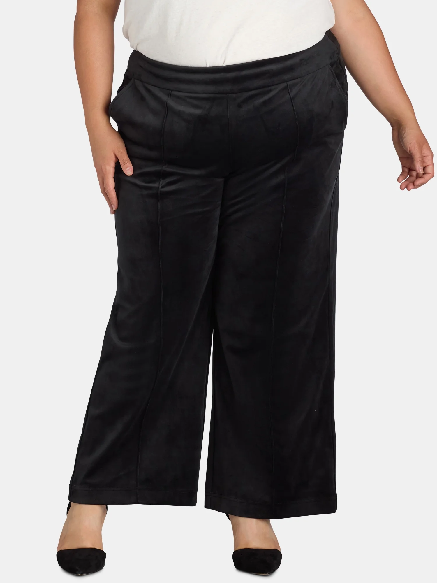 パンツ LUV IS TRUE MARIE VELVET PANTSBLACK Mahtab Straight Leg Velvet Pants - Black | Rosewater House