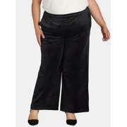 JMS JUST MY SIZE BY HANES Just My Size Women's Plus Pull-On Wide-Leg Velvet Pants, Sizes 1X-4X