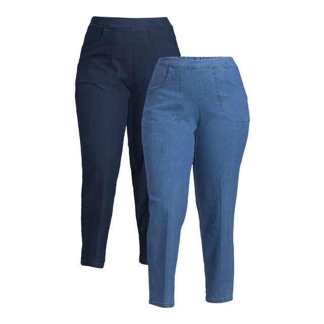 Just My Size Women's Plus Size 2 Pocket Pull On Pant, 2-Pack - Walmart.com