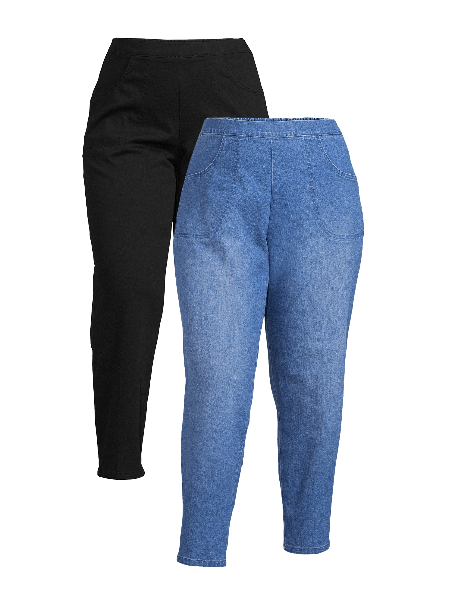 Just My Size Women's Plus Size 2 Pocket Pull On Pant, 2-Pack - image 1 of 3