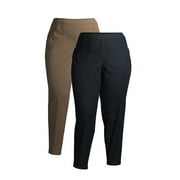 Just My Size Women's Plus Size 2 Pocket Pull On Pants, 2-Pack