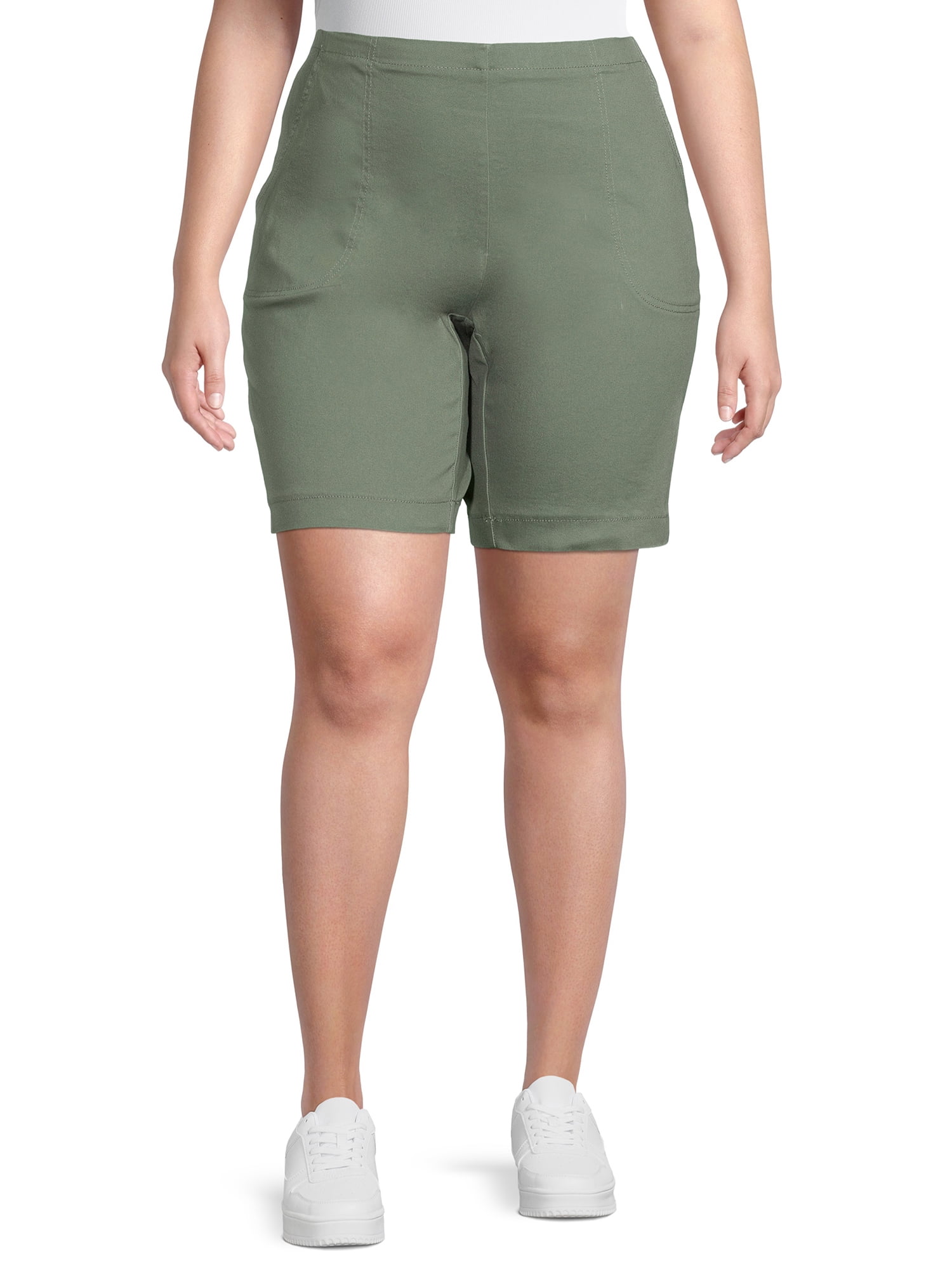 Just My Size Women's Plus Size 2 Pocket Pull-On Shorts