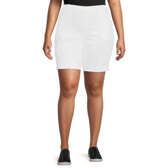 JMS Just My Size by Hanes Women's Plus Size Pull On Shorts with Pockets, Single and 2-Pack, 9” Inseam, Sizes 0X-4X