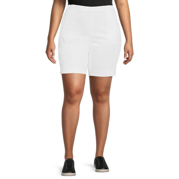 JMS Just My Size by Hanes Women's Plus Size Pull On Shorts with Pockets, Single and 2-Pack, 9” Inseam, Sizes 0X-4X