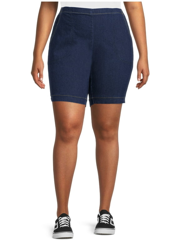 Just My Size Women's Plus Size 2 Pocket Pull-On Shorts